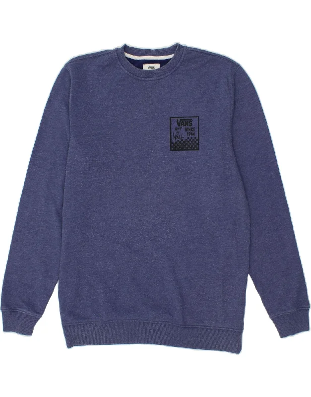 VANS Mens Graphic Sweatshirt Jumper Medium Navy Blue Cotton