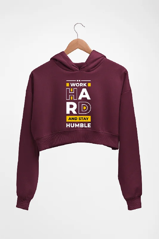 Work Hard Crop HOODIE FOR WOMEN