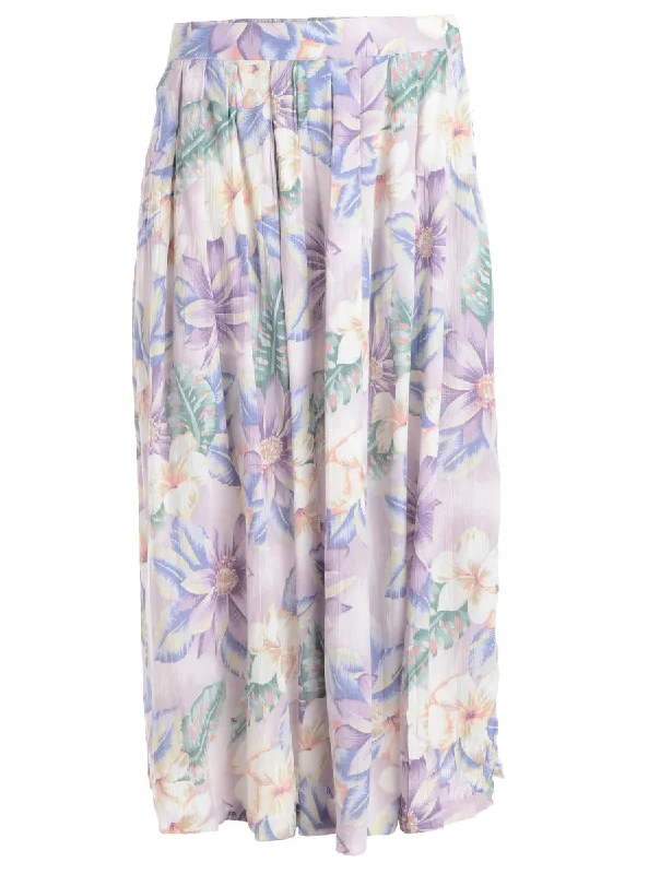 1990s Floral Pattern Skirt - M