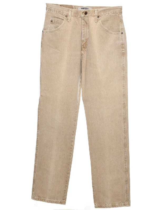 Beige Wrangler Straight-Fit Jeans - W30 L33