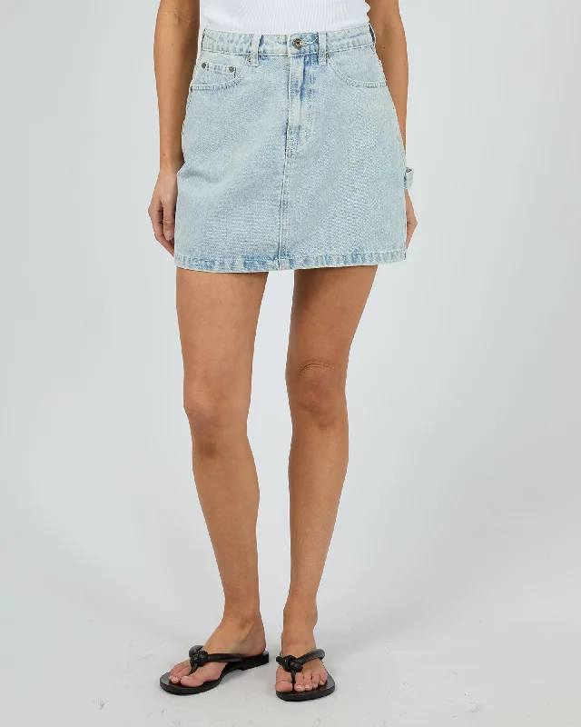 Cargo Denim Skirt Light Blue