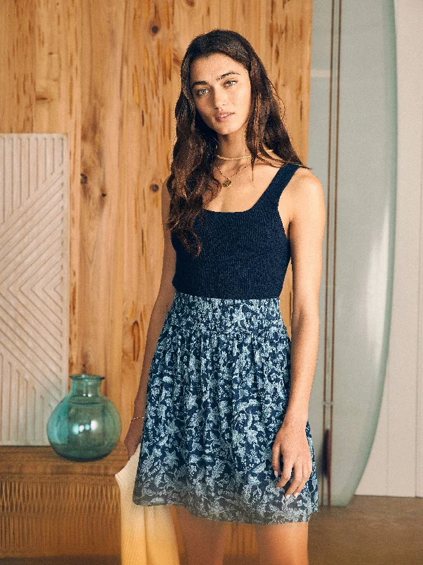 Eliza Mini Skirt - Blue Esna Floral