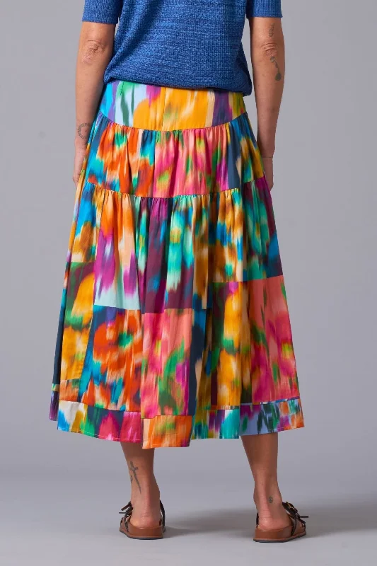 Fleur Patchprint Tiered Skirt