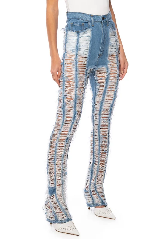 KEEP IT TOGETHER FULLY DISTRESSED STRAIGHT JEANS