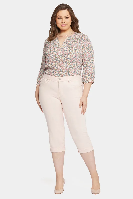 Marilyn Straight Crop Jeans In Plus Size - Pink Dusk