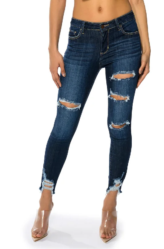 SATURN DARK HIGH RISE SKINNY JEANS