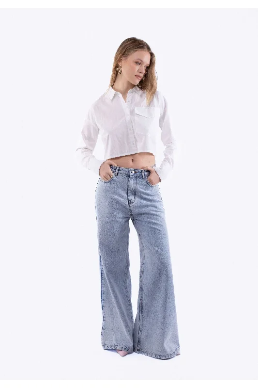 Silkroad Daughters Bleach Wide Leg Denim Jeans