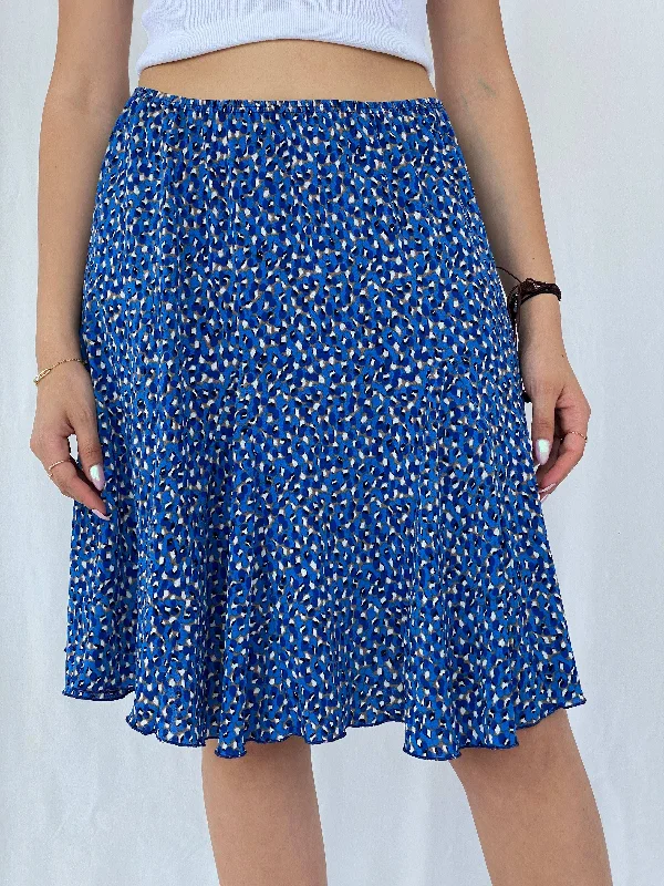 Vintage 80s/90s RHETORIQUE Blue Midi Skirt