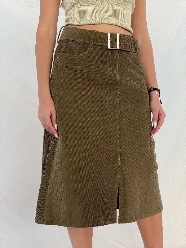 Vintage In Extenso Corduroy Midi Skirt