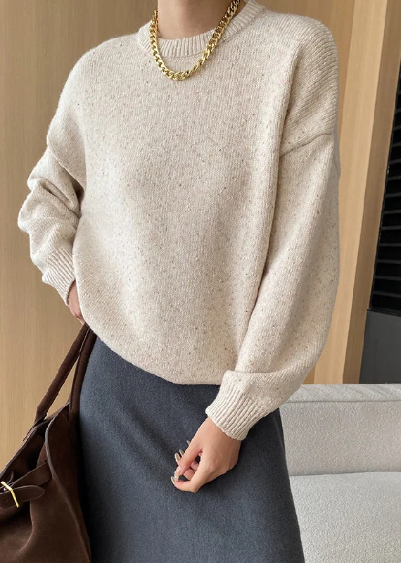 Loose Apricot O Neck Solid Cozy Knit Sweaters Fall Hooded Sweater Collared Sweater Shawl Collar Loose Apricot O Neck Solid Cozy Knit Sweaters Fall Hooded Sweater Collared Sweater Shawl Collar