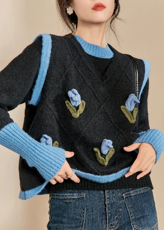 Casual Blue O-Neck Patchwork Cotton Knit Sweaters Winter Rayon Fabric Velvet Fabric Corduroy Fabric Casual Blue O-Neck Patchwork Cotton Knit Sweaters Winter Rayon Fabric Velvet Fabric Corduroy Fabric