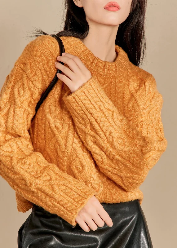 Natural Orange O-Neck Cable Thick Cotton Knit Sweaters Winter Denim Fabric Leather Fabric Suede Fabric Natural Orange O-Neck Cable Thick Cotton Knit Sweaters Winter Denim Fabric Leather Fabric Suede Fabric