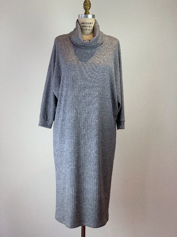 Ash Grey Sweater Knit Midi Dress