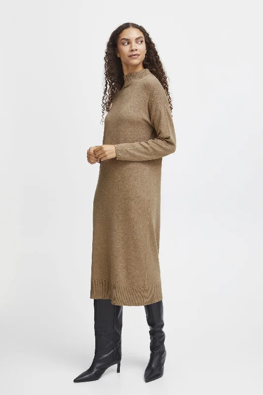 ELEVATED CAMEL SWEATER DRESS Wool Fabric Cashmere Fabric Tweed Fabric