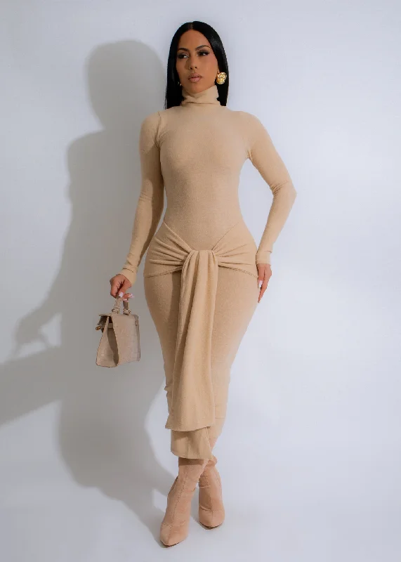 Endless Memories Sweater Midi Dress Nude