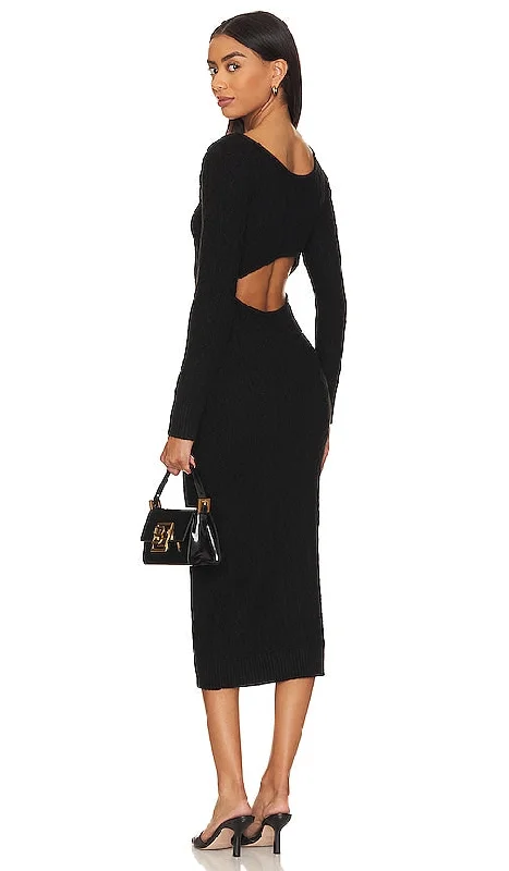 ASTR the Label Regina Sweater Dress in Black