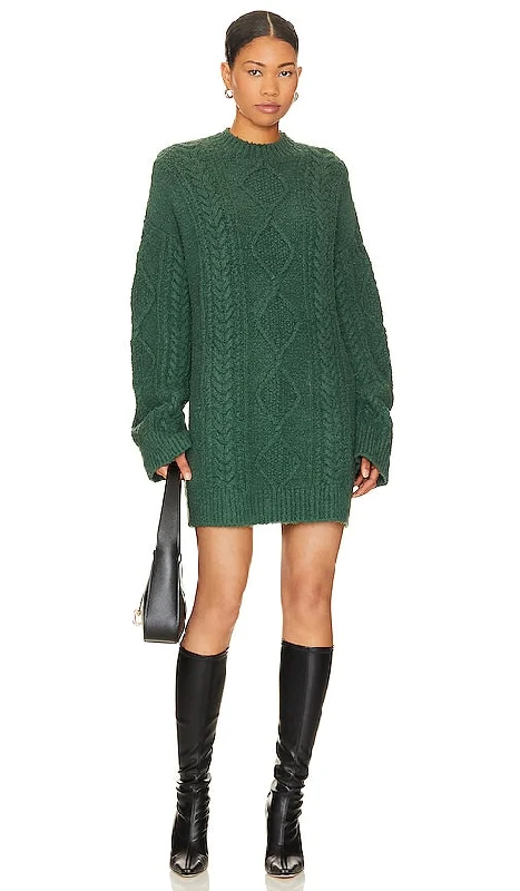 Lovers and Friends Garcelle Sweater Dress in Dark Green